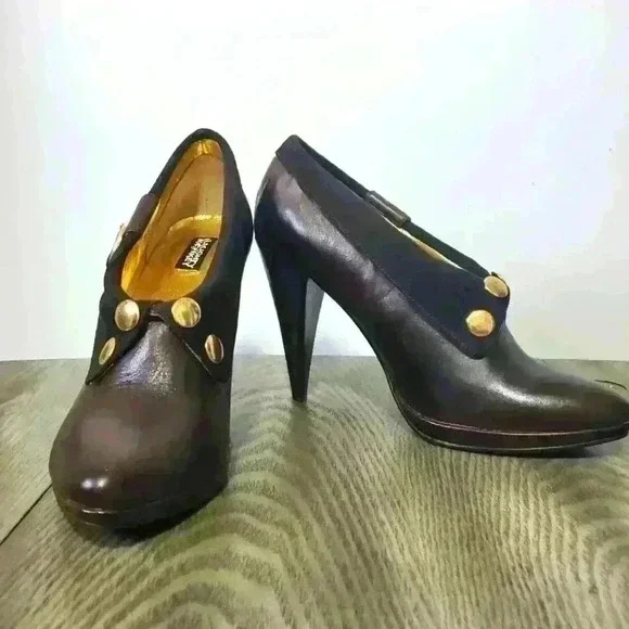 NAUGHTY  MONKEY brown leather ankle booties. Size 7 - Picture 2 of 10